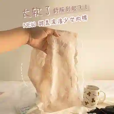 欧迪芬 无痕网纱轻薄透气蕾丝抑菌裆不夹臀不勒腿清凉款清新淡雅内裤 女款