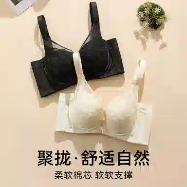 欧迪芬 亲肤透气小胸显大聚拢上托收副乳防下垂软支撑蕾丝时尚文胸 女款