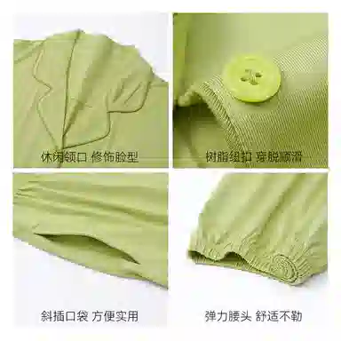 欧迪芬 女生空调房必备宅家穿搭亲肤柔软抗菌防螨敏感肌人群适配宽松版型不束缚睡衣套装 女款