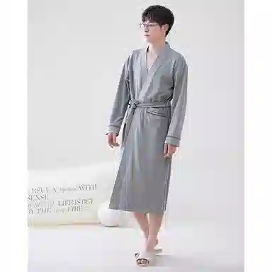 欧迪芬 亲肤透气舒适便利长袖睡袍 男款