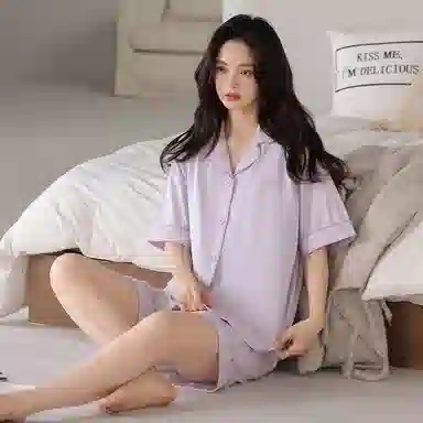 欧迪芬 女生空调房必备宅家穿搭亲肤柔软抗菌防螨敏感肌人群适配宽松版型不束缚睡衣套装 女款