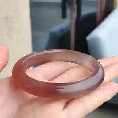 谧月珠宝 干枯玫瑰色小众古香古色显白水润新中式国潮 搭配汉服旗袍显白轻奢通勤小众设计温柔 玛瑙 玉石手镯 女款