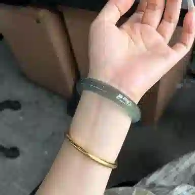 谧月珠宝 一步一响 新中式库里蓝素圈镯 国潮轻奢民族风小众高级复古简约百搭气质优雅 旗袍汉服 玛瑙 玉石手镯 女款