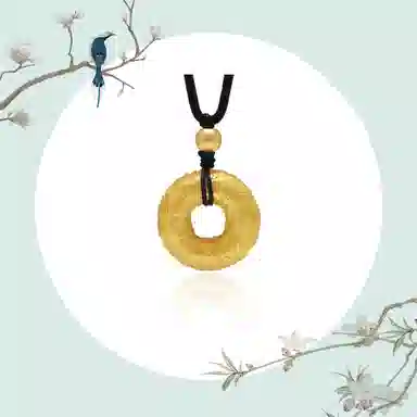 谧月珠宝 招财纳福 国潮新中式轻奢精致创意设计高级感 百福同心圆平安扣出勤必备 合金 吊坠 男女同款情侣款