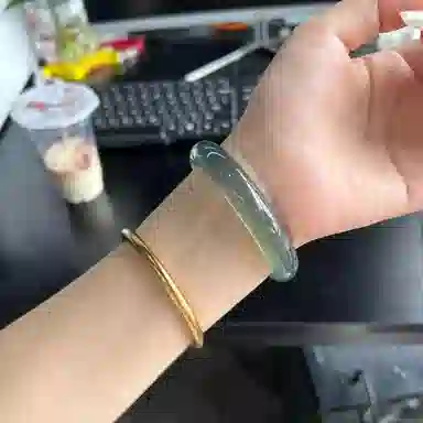 谧月珠宝 一步一响 新中式库里蓝素圈镯 国潮轻奢民族风小众高级复古简约百搭气质优雅 旗袍汉服 玛瑙 玉石手镯 女款