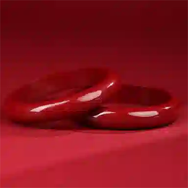 谧月珠宝 招财转运 新中式国潮国风护身符民族风贵妃镯 复古精致时尚简约轻奢气质优雅高级感 朱事顺利 朱砂 玉石手镯 女款