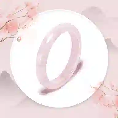 谧月珠宝 樱花粉 新中式国潮古风复古浪漫氛围感 精致甜美冰透古韵轻奢气质森系小清新优雅 玛瑙 玉石手镯 女款
