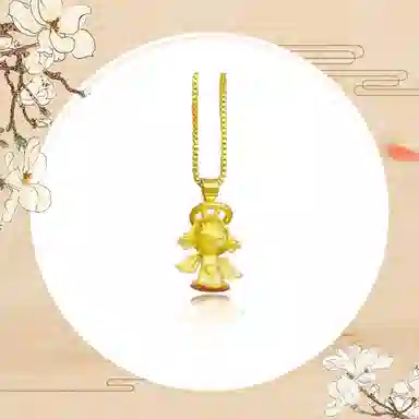 谧月珠宝 爱心小天使 新中式国潮时尚大气轻奢精致创意设计 高级感磨砂久不掉色 合金 吊坠 男女同款情侣款