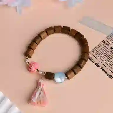 谧月珠宝 新中式清新可爱风 藏式小流苏国潮 合金 手串 女款 檀木