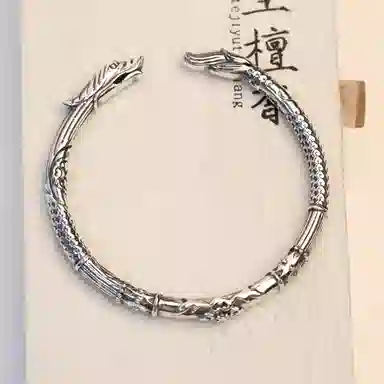 谧月珠宝 小众转运 学生简约手工个性开口可调节复古今生前世 国潮三生三世黑龙系列 合金 手镯 男款