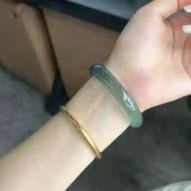 谧月珠宝 一步一响 新中式库里蓝素圈镯 国潮轻奢民族风小众高级复古简约百搭气质优雅 旗袍汉服 玛瑙 玉石手镯 女款