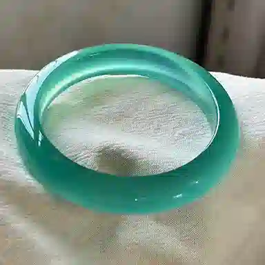 谧月珠宝 国风国潮清冷感新中式气质显白 复古小众设计高级感招财转运纳福民族风油青色古典高奢优雅 玛瑙 玉石手镯 女款