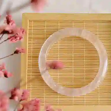 谧月珠宝 樱花粉 新中式国潮古风复古浪漫氛围感 精致甜美冰透古韵轻奢气质森系小清新优雅 玛瑙 玉石手镯 女款