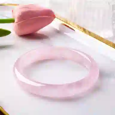 谧月珠宝 樱花粉冰透 桃之夭夭一步一响 轻奢高级感新中式国潮国风优雅气质少女感 小清新甜美温柔气质典雅 玛瑙 手镯 女款