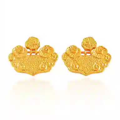 谧月珠宝 锤纹祥云 新中式国风轻奢精致小众创意设计高级感 带钻复古如意花锁日常汉服配饰 合金 吊坠 男女同款情侣款