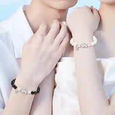 谧月珠宝 福牌貔貅 新中式国潮风 轻奢优雅典韵高级气质复古精致 招财纳福吞金兽 白玉菩提 手串 男女同款情侣款