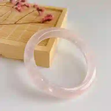 谧月珠宝 樱花粉 新中式国潮古风复古浪漫氛围感 精致甜美冰透古韵轻奢气质森系小清新优雅 玛瑙 玉石手镯 女款