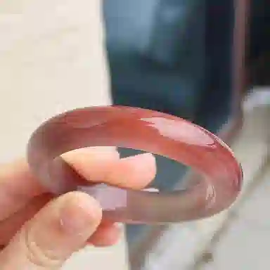 谧月珠宝 干枯玫瑰色小众古香古色显白水润新中式国潮 搭配汉服旗袍显白轻奢通勤小众设计温柔 玛瑙 玉石手镯 女款