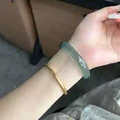 谧月珠宝 一步一响 新中式库里蓝素圈镯 国潮轻奢民族风小众高级复古简约百搭气质优雅 旗袍汉服 玛瑙 玉石手镯 女款