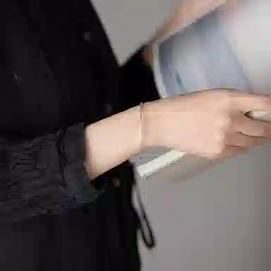 谧月珠宝 新中式国潮风古风清冷感小众设计古法传承锤纹镯子个性时尚极简主义显年轻复古素圈温婉温柔 合金 手镯 女款