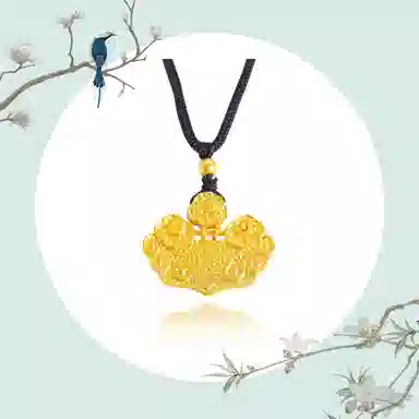 谧月珠宝 锤纹祥云 新中式国风轻奢精致小众创意设计高级感 带钻复古如意花锁日常汉服配饰 合金 吊坠 男女同款情侣款