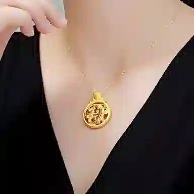 谧月珠宝 龙凤呈祥 新中式国潮国风古法传承本命年创意设计 久不掉色转运珠复古时尚日常百搭饰品 合金 吊坠 男女同款情侣款