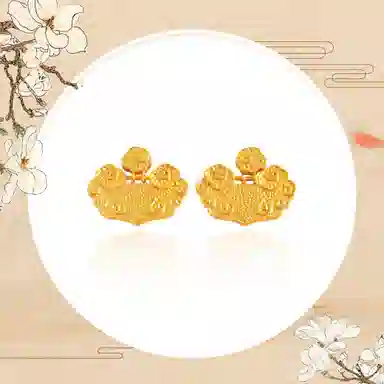 谧月珠宝 锤纹祥云 新中式国风轻奢精致小众创意设计高级感 带钻复古如意花锁日常汉服配饰 合金 吊坠 男女同款情侣款