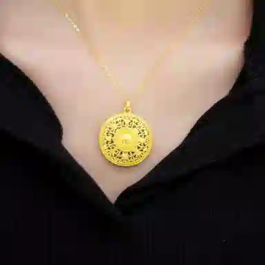 谧月珠宝 八宝罗盘 吉祥福字 新中式国潮风简约 轻奢雅韵气质显白 复古潮流精致高级感 合金 吊坠 男女同款情侣款