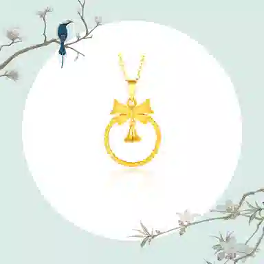 谧月珠宝 在逃公主系列 新中式轻奢精致大气优雅设计高级感 久不掉色蝴蝶结铃铛 合金 项坠/吊坠 男女同款情侣款