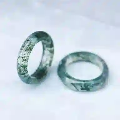 谧月珠宝 新中式复古国风国潮森林系小清新甜美 气质优雅轻奢清透清冷感小众设计 玛瑙 玉石戒指 男女同款情侣款