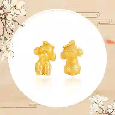 谧月珠宝 终生陪伴 新中式国潮轻奢精致艺术高级感 久不掉色可爱超萌宠物泰迪狗 合金 吊坠 男女同款情侣款