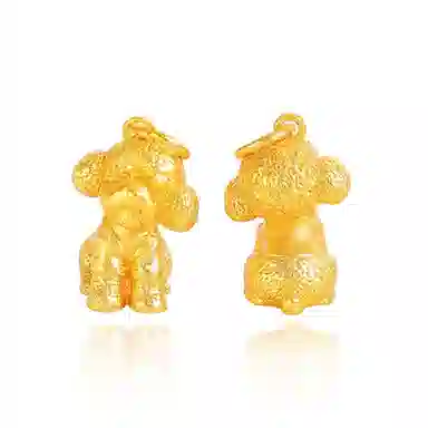 谧月珠宝 终生陪伴 新中式国潮轻奢精致艺术高级感 久不掉色可爱超萌宠物泰迪狗 合金 吊坠 男女同款情侣款