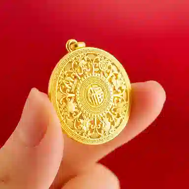 谧月珠宝 八宝罗盘 吉祥福字 新中式国潮风简约 轻奢雅韵气质显白 复古潮流精致高级感 合金 吊坠 男女同款情侣款