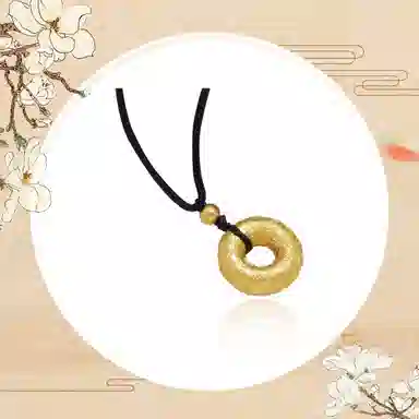 谧月珠宝 招财纳福 国潮新中式轻奢精致创意设计高级感 百福同心圆平安扣出勤必备 合金 吊坠 男女同款情侣款