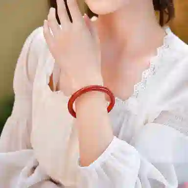 谧月珠宝 古风 新中式 国潮 复古 温婉大气 小众 汉服旗袍叠戴 玛瑙 手镯 男女同款情侣款