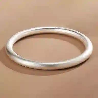 谧月珠宝 古法传承手工实心光面磨砂镯子 显年轻复古温柔小众 国潮新中式复古优雅气质古风 合金 手镯 男女同款情侣款