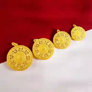 谧月珠宝 八宝罗盘 吉祥福字 新中式国潮风简约 轻奢雅韵气质显白 复古潮流精致高级感 合金 吊坠 男女同款情侣款