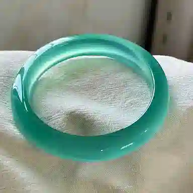 谧月珠宝 国风国潮清冷感新中式气质显白 复古小众设计高级感招财转运纳福民族风油青色古典高奢优雅 玛瑙 玉石手镯 女款