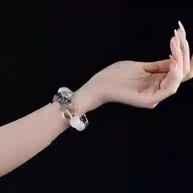 谧月珠宝 小众设计精致时尚百搭轻奢风国潮新中式甜美优雅精美高级感好运天然 白水晶 手串 男女同款情侣款