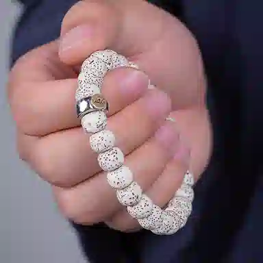 谧月珠宝 原生态 守护神新中式文玩佛珠 盘串变色素圈小众设计高级感绕指柔 星月菩提 菩提类手串 男女同款情侣款