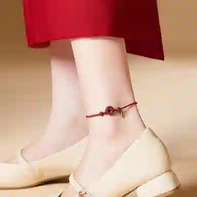 谧月珠宝 平安扣 国潮新中式 时尚复古民族风气质优雅高级感 冷淡风小众设计休闲简约转运 朱砂 玉石手链 女款