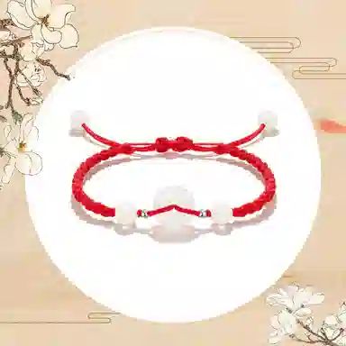 谧月珠宝 吉祥平安扣 圆满如意 招财纳福新中式国潮小众设计感手工编织可调节 玛瑙 玉石手链 男女同款情侣款