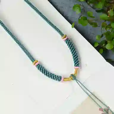 谧月珠宝 平安纳福 国潮风轻奢精致大气简约创意设计高级感手工八股编织绳幸福美满百搭必备饰品 编绳 项链 男女同款情侣款