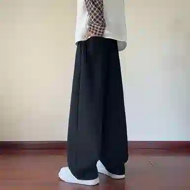 徐太浪 美式复古拼接设计感直筒阔腿显高显瘦校园运动风卫裤休闲裤 男女同款