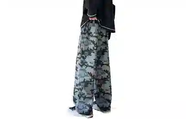 徐太浪 美式复古高街设计感直筒阔腿迷彩户外运动风休闲裤 男女同款
