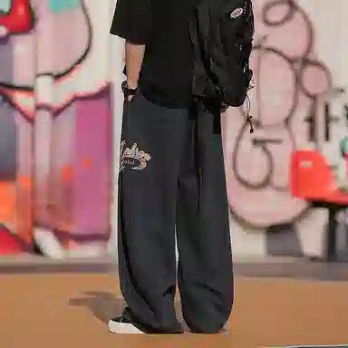徐太浪 美式弯刀裤宽松百搭垂感舒适柔软亲肤休闲裤 男女同款