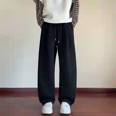 徐太浪 美式复古拼接设计感直筒阔腿显高显瘦校园运动风卫裤休闲裤 男女同款