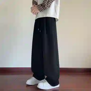 徐太浪 美式复古拼接设计感直筒阔腿显高显瘦校园运动风卫裤休闲裤 男女同款