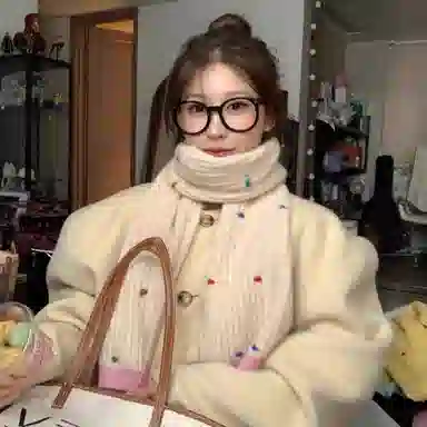 纳兰杜 韩式氛围高级感时尚百搭保暖加厚礼盒装学生穿搭 聚酯纤维 绒线围巾 女款 米色