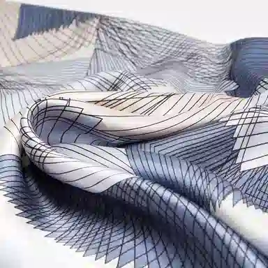 纳兰杜 线条装饰百搭高级感时尚外搭小众设计 桑蚕丝 丝巾 女款